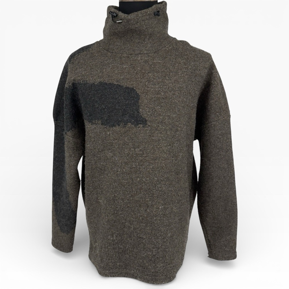 ZARA x Antoni Tàpies Limited Edition Wool Blend Abstract Art Sweater Brown